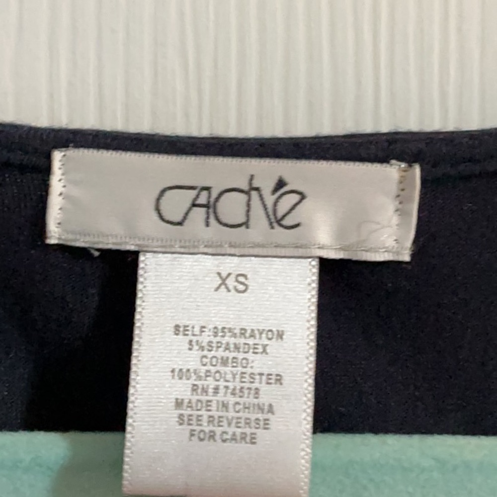 Cache Navy Chiffon Ruffle V-Neck Top - Picture 8 of 8